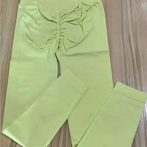Lime Green Ruched Leggings